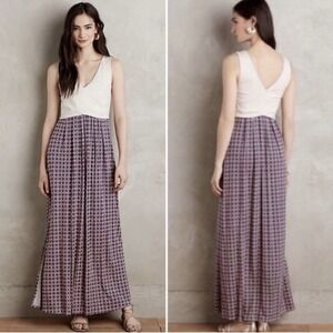 Maeve Anthropologie elysian Maxi Dress S Geometric Surplice boho coastal cowgirl